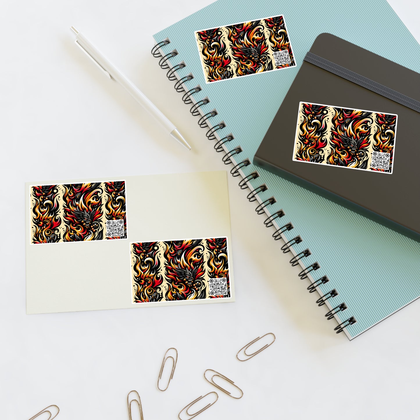 Flame Graphics Maximalist Streetwear Sticker Sheets - 8404 Design-65