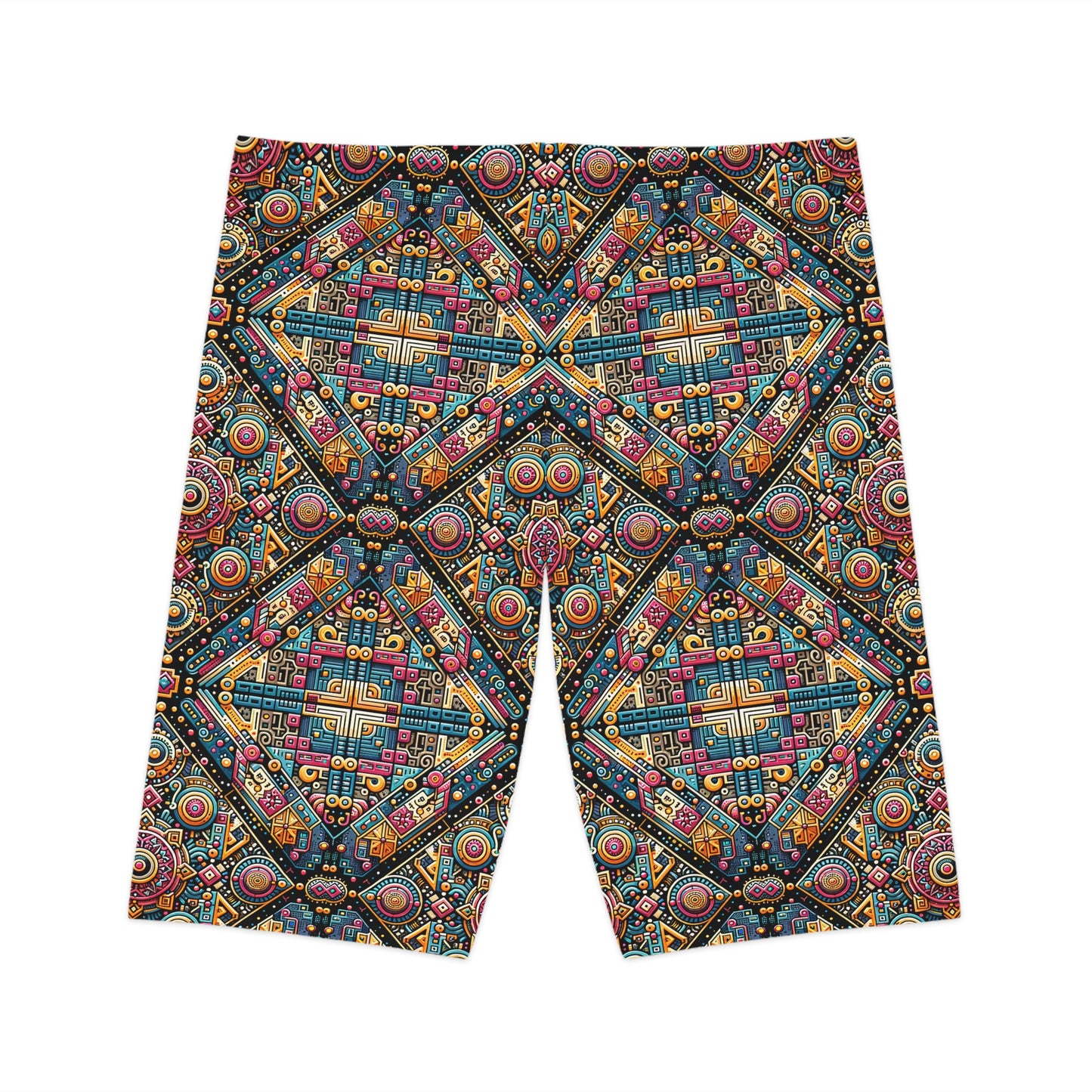 Cultural Fusion Tech Blend of Cultural Heritage With Tech-Inspired Elements Women's Bike Shorts - 8404 Design-58