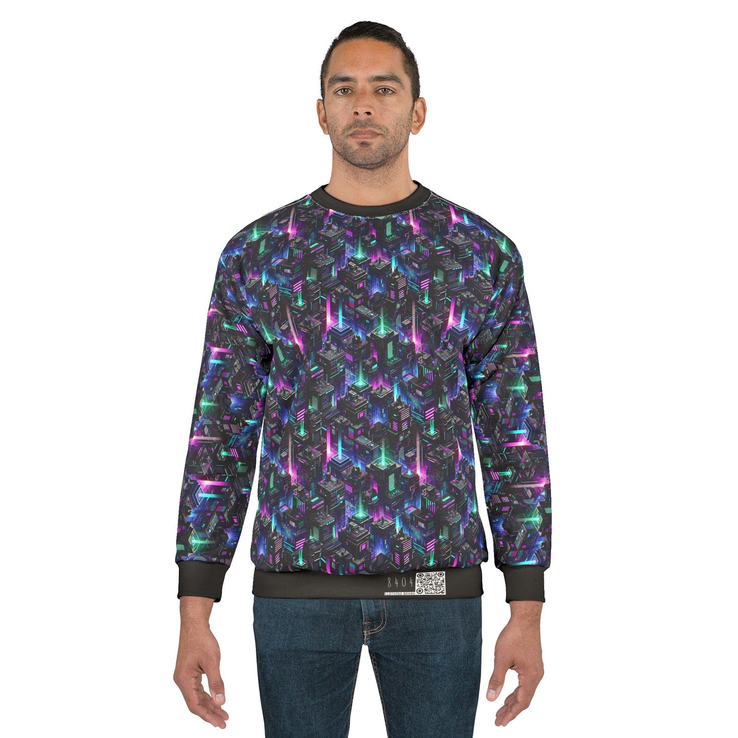Tech Noir Graphics Futuristic Tech Aesthetics Sweatshirt - 8404 Design-55