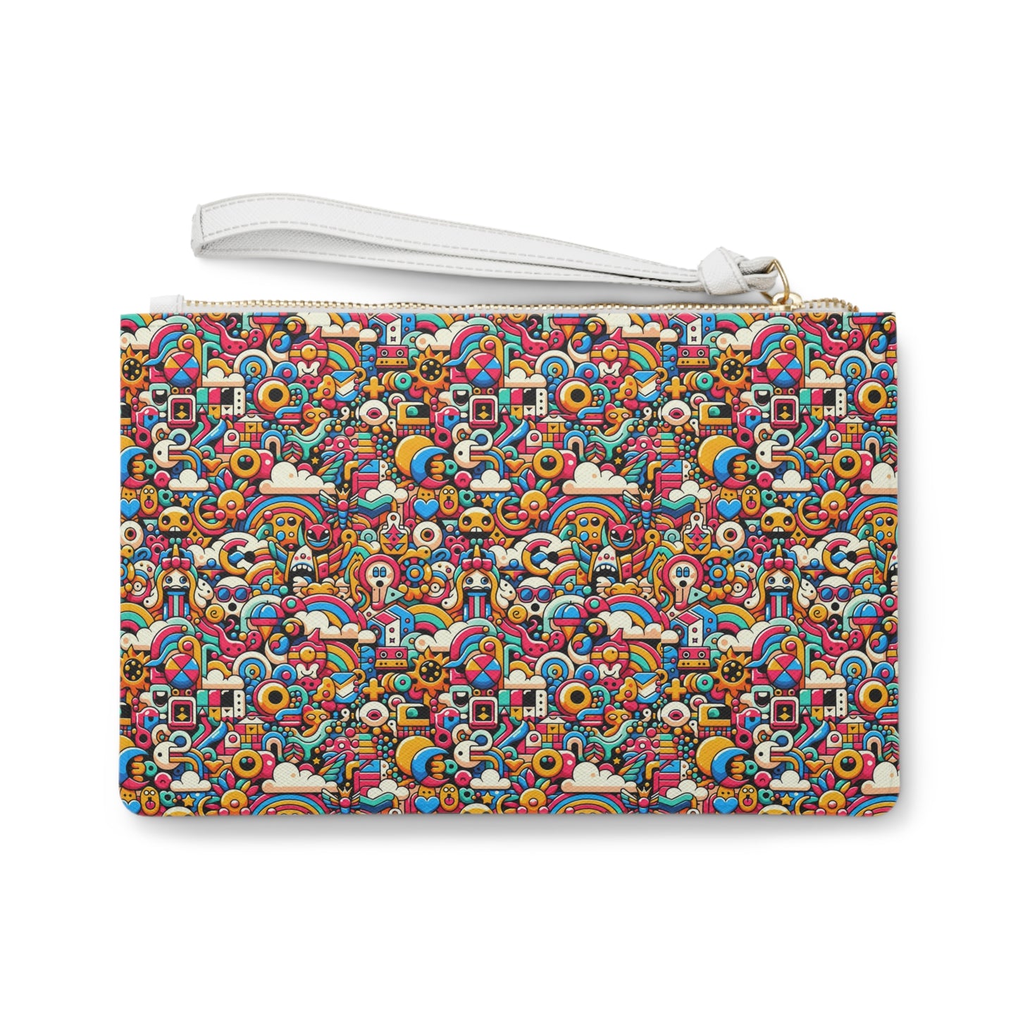 Neon Pop Playful Pop Culture Mashup Clutch Bag - 8404 Design-62