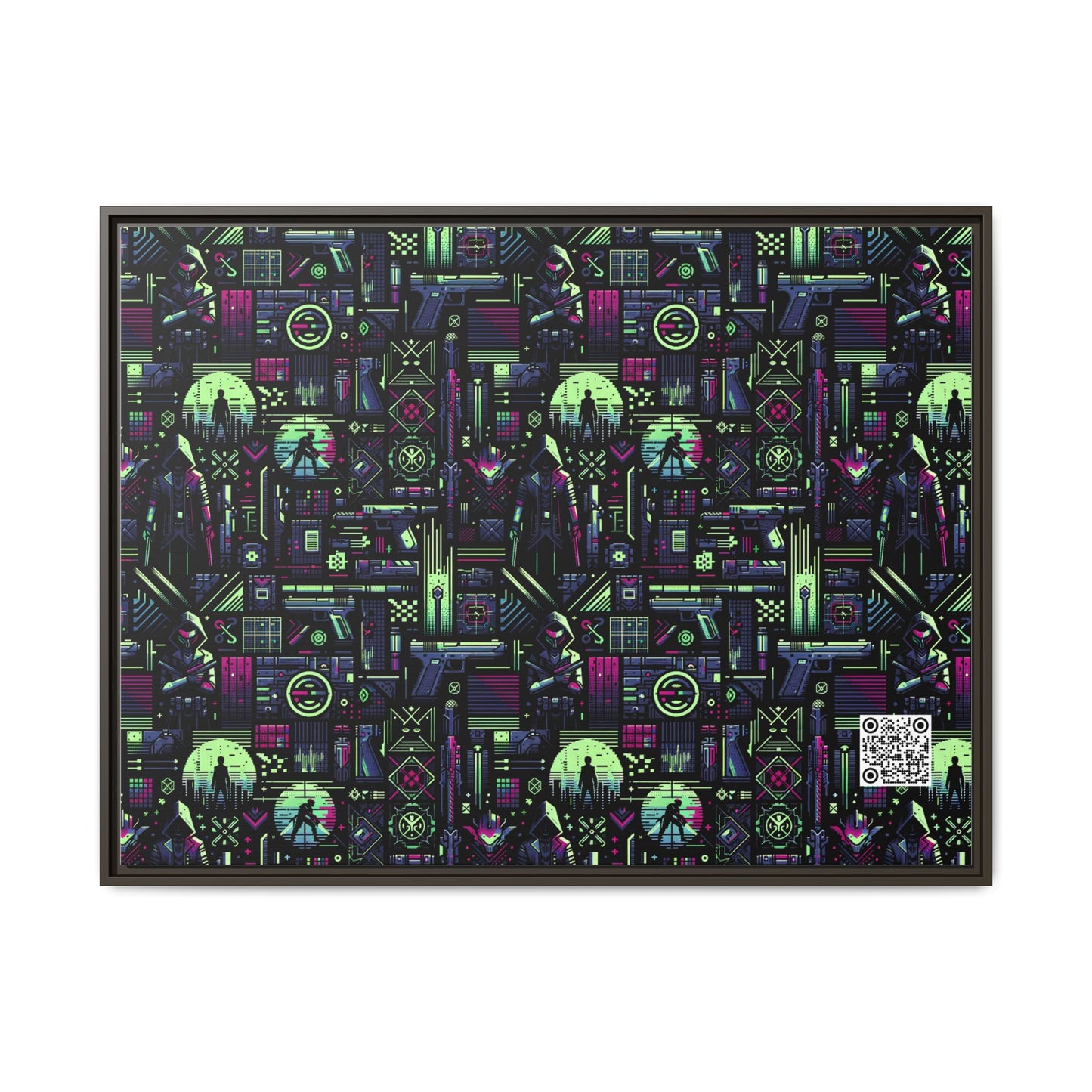 Tech Noir Futuristic Cyberpunk Matte Canvas, Framed (multi-Color) - 8404 Design-63 A