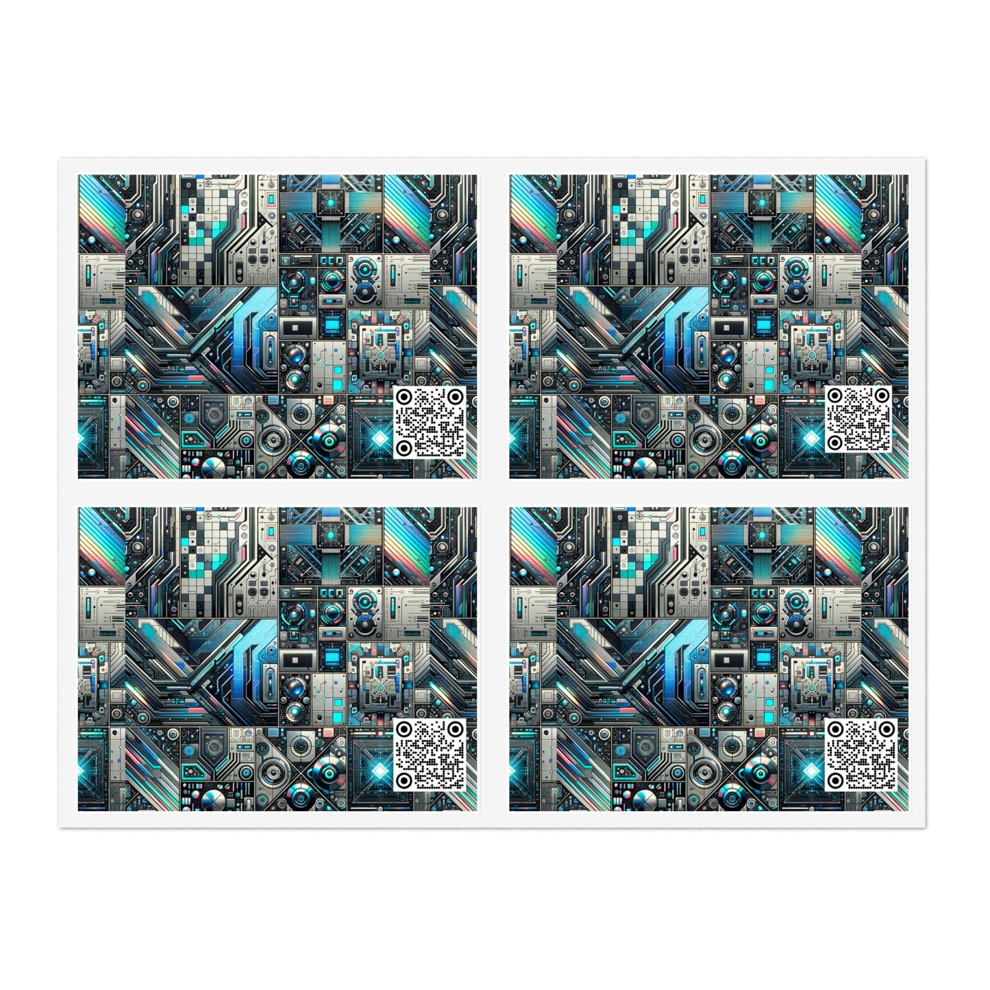Tech-Infused Futurism Sleek Tech Edge Sticker Sheets - 8404 Design-48