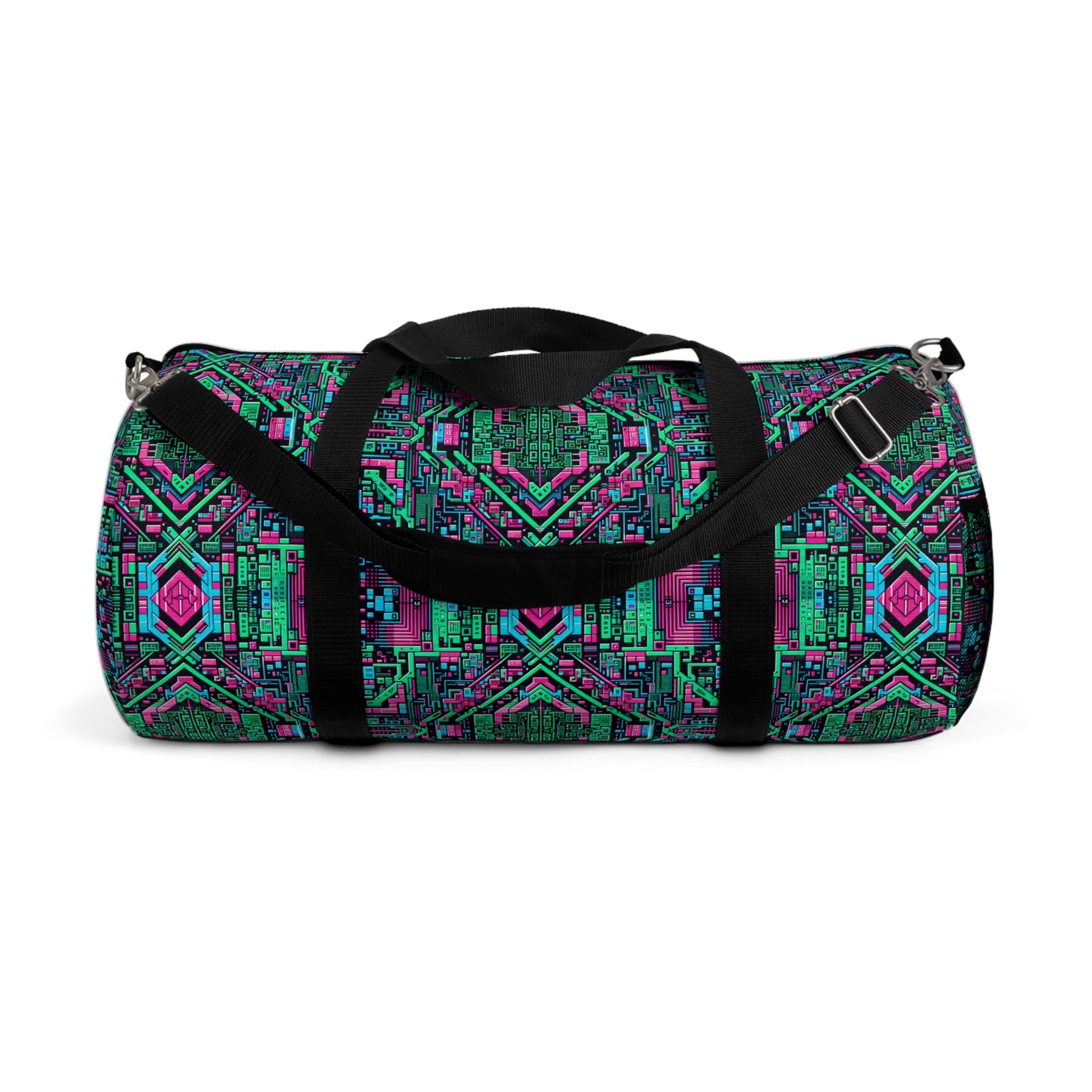 Digital Glitch Vibes Tech-Inspired Streetwear Duffel Bag - 8404 Design-71
