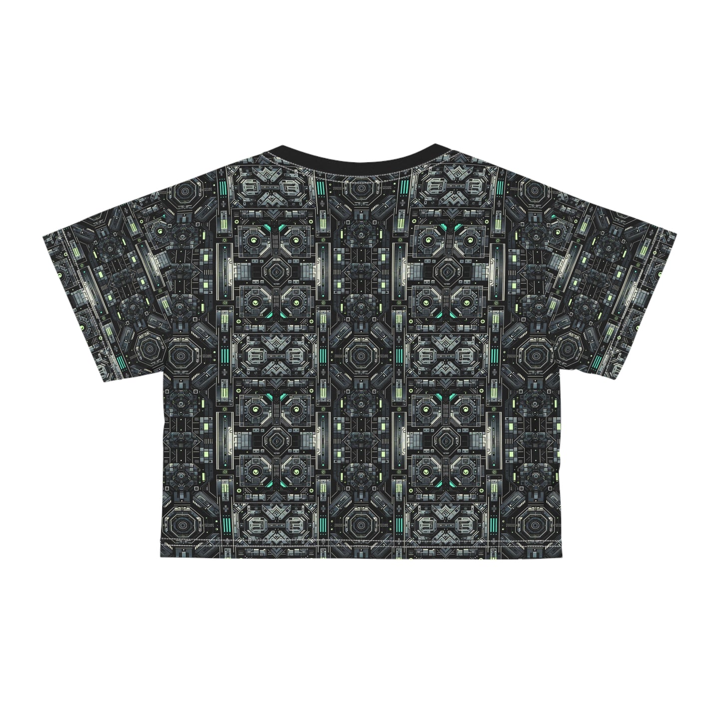 Tech Noir Tech-Forward Minimalism Crop Tee - 8404 Design-52