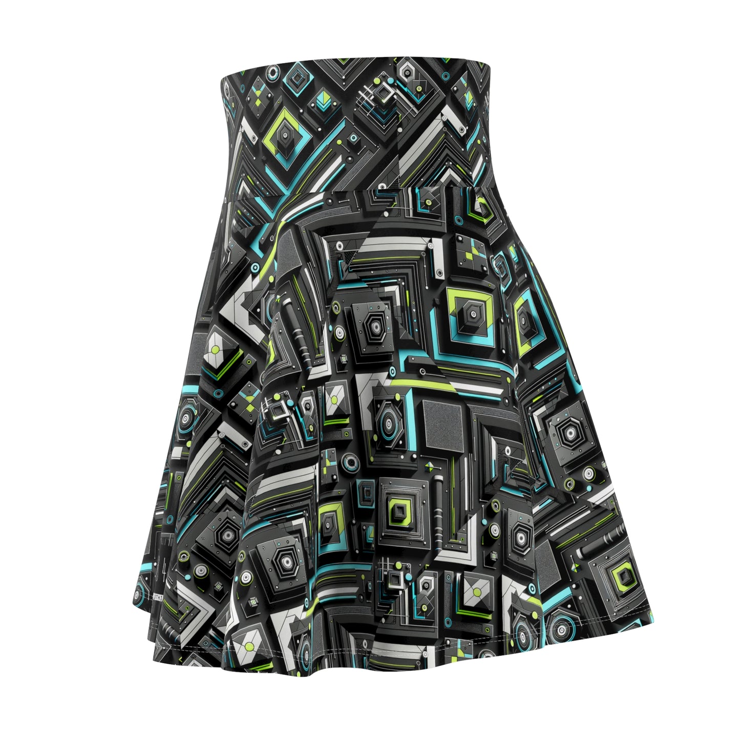Tech-Infused Activewear Modern Tech Minimalism Women's Skater Skirt - 8404 Design-49