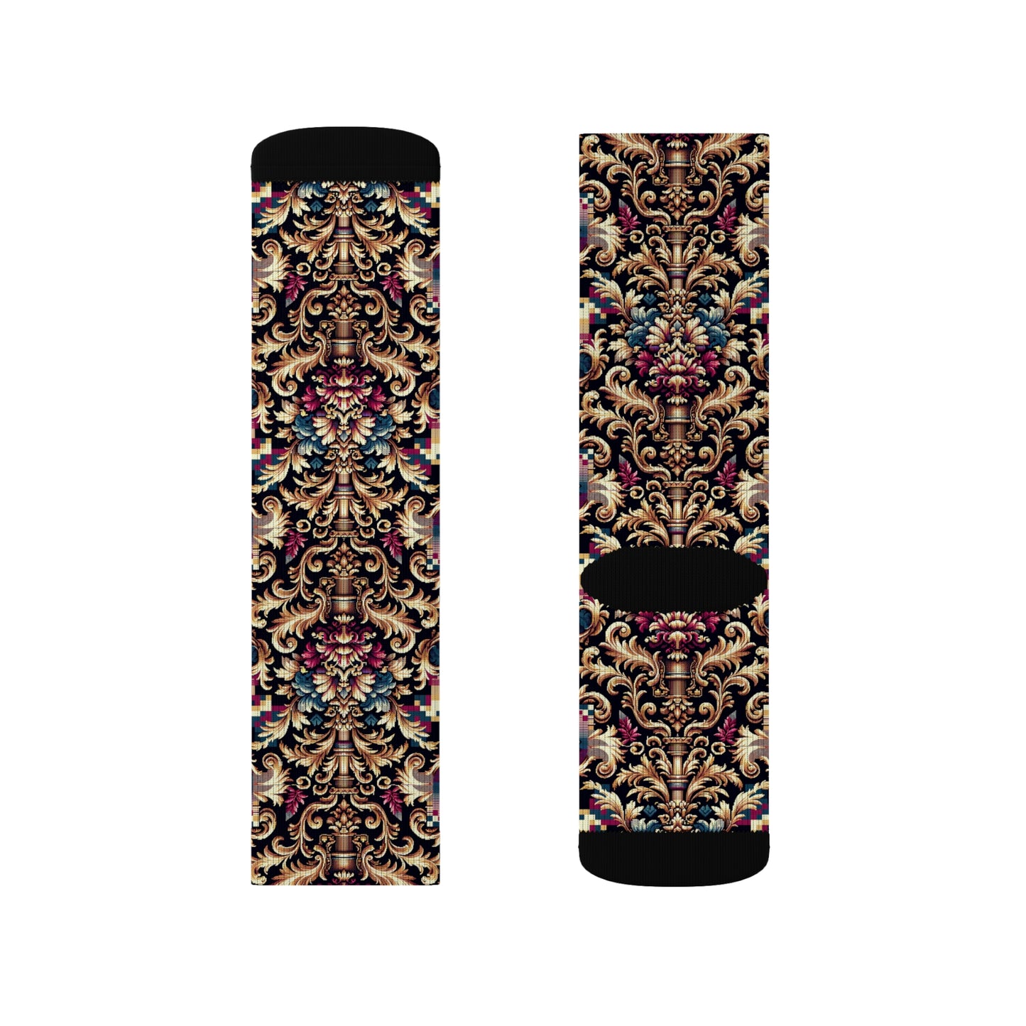 Digital Renaissance Modern Baroque Fusion Sublimation Socks - 8404 Design-53