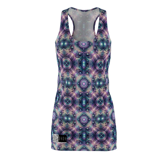 Iridescent Tech Fusion Tech-Forward Streetwear Women's Cut & Sew Racerback Dress - 8404 Design-61