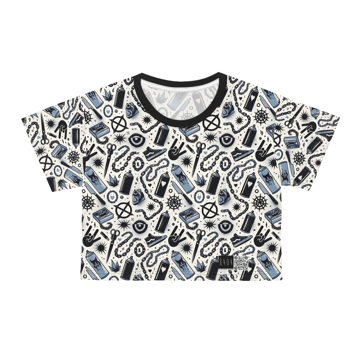 Cultural Rebellion Graphics Edgy and Rebellious With a Hint of Nostalgia Crop Tee - 8404 Design-57