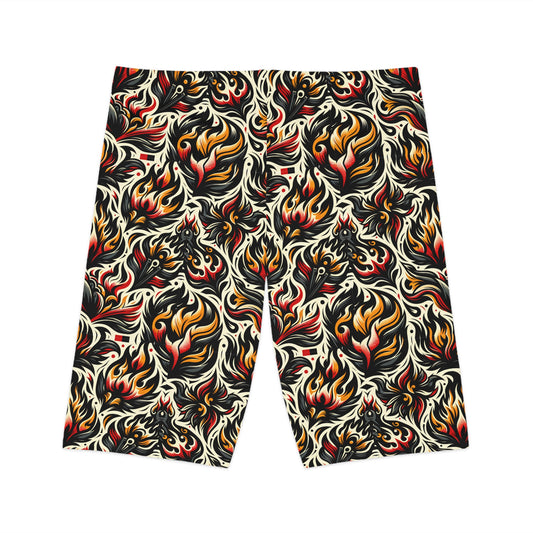 Fire & Flames Bold Streetwear Statement Women's Bike Shorts - 8404 Design-57