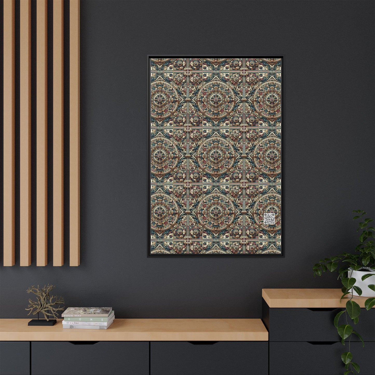 Urban Renaissance Historical Fusion With Street Edge Matte Canvas, Framed (multi-Color) - 8404 Design-57 A
