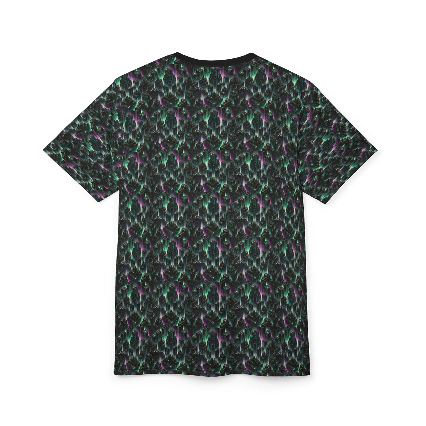 Tech Noir Aesthetics Tech-Forward Urban Dystopia Unisex Cut & Sew Tee - 8404 Design-44