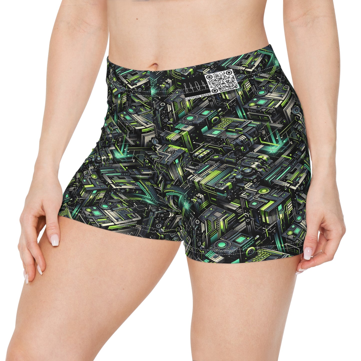 Tech-Infused Graphics Tech-Forward Streetwear Women's Shorts - 8404 Design-47