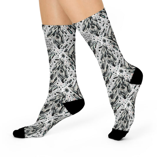Tech-Infused Streetwear Tech-Forward Minimalism Cushioned Crew Socks - 8404 Design-51