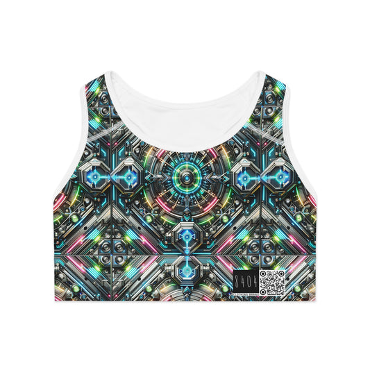 Tech-Infused Futurism Futuristic Tech Sports Bra - 8404 Design-53