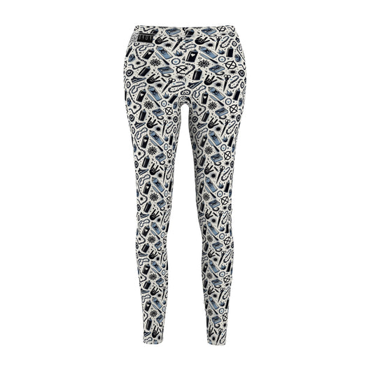 Cultural Rebellion Graphics Edgy and Rebellious With a Hint of Nostalgia Women's Cut & Sew Casual Leggings - 8404 Design-57