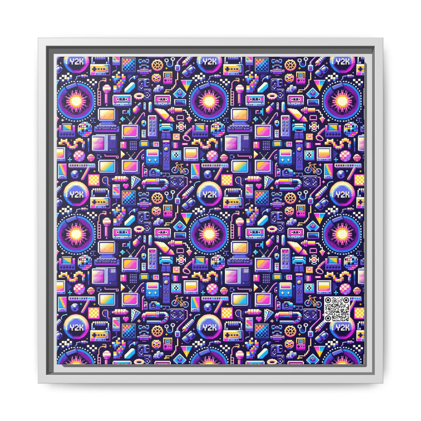Digital Nostalgia Modern Retro Fusion Matte Canvas, Framed (multi-Color) - 8404 Design-64 B
