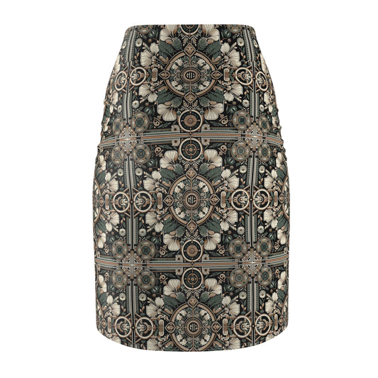 Cyber Garden Party Tech Garden Extravaganza Women's Pencil Skirt - 8404 Design-66