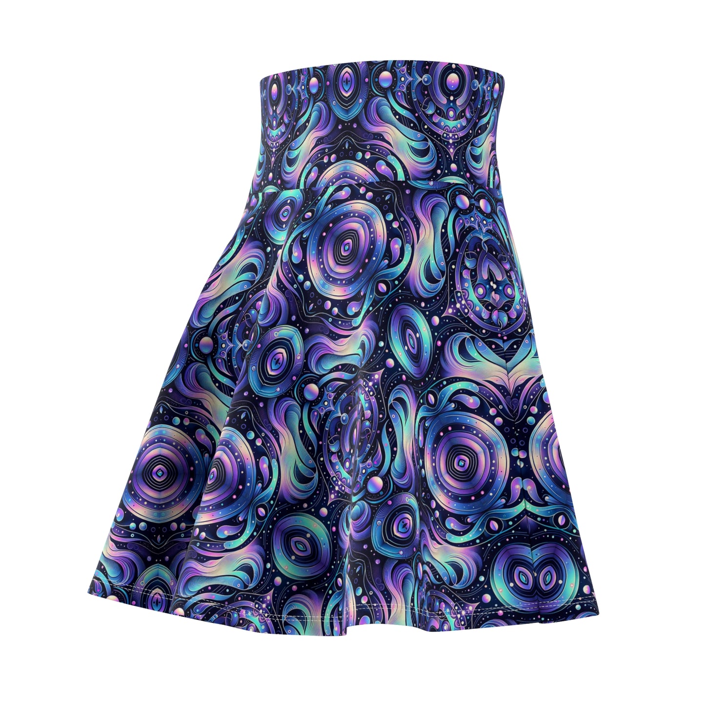 Iridescent Tech Fusion Tech-Forward Streetwear Women's Skater Skirt - 8404 Design-62