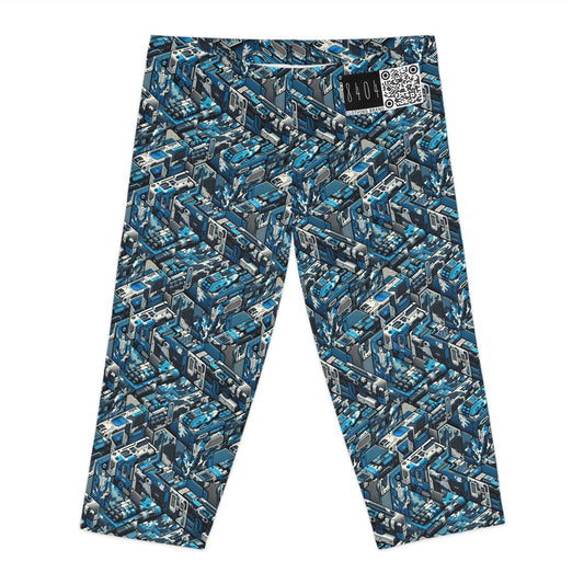 Tech Urban Camo Tech-Forward Streetwear With a Futuristic Military Edge Women's Capri Leggings - 8404 Design-51