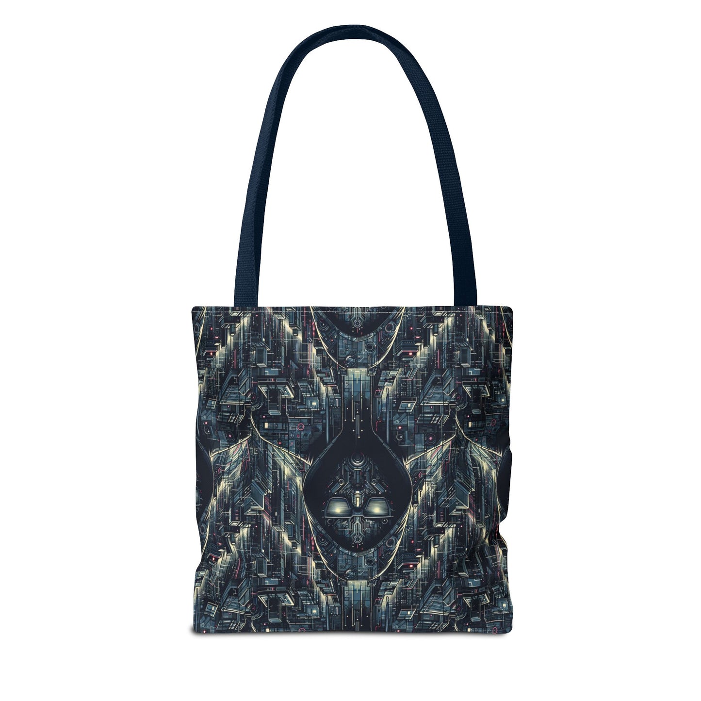 Tech Noir Aesthetics Sleek Tech Streetwear Tote Bag - 8404 Design-56