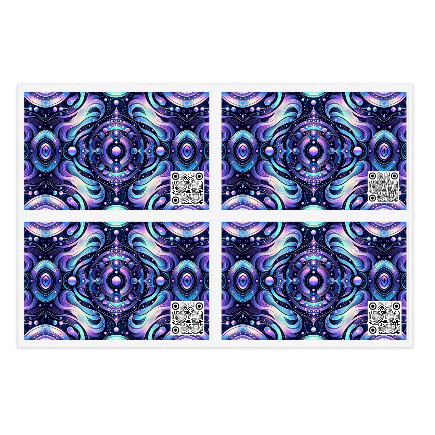 Iridescent Tech Fusion Tech-Forward Streetwear Sticker Sheets - 8404 Design-62