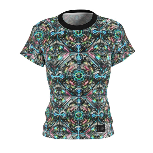 Tech-Infused Futurism Futuristic Tech Women's Cut & Sew Tee - 8404 Design-53