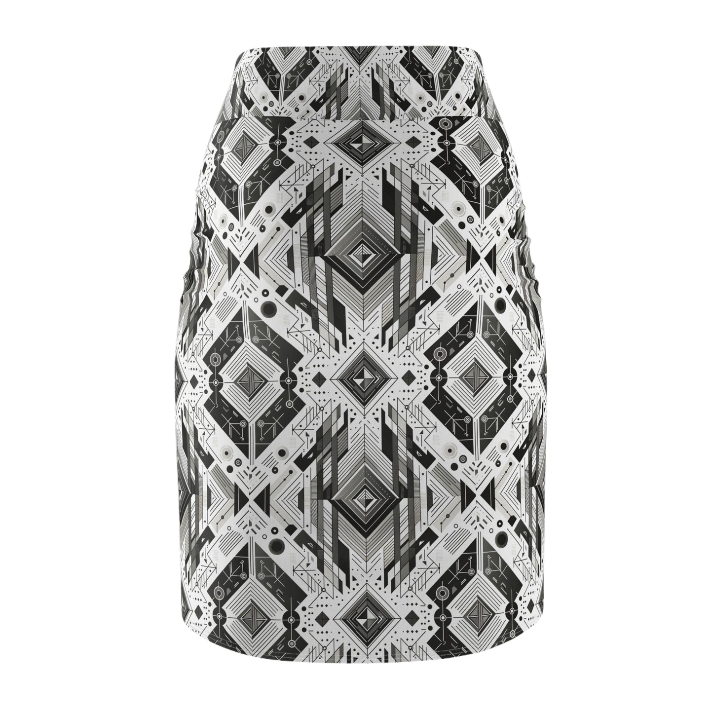 Digital Minimalism Minimalist Tech Women's Pencil Skirt - 8404 Design-51
