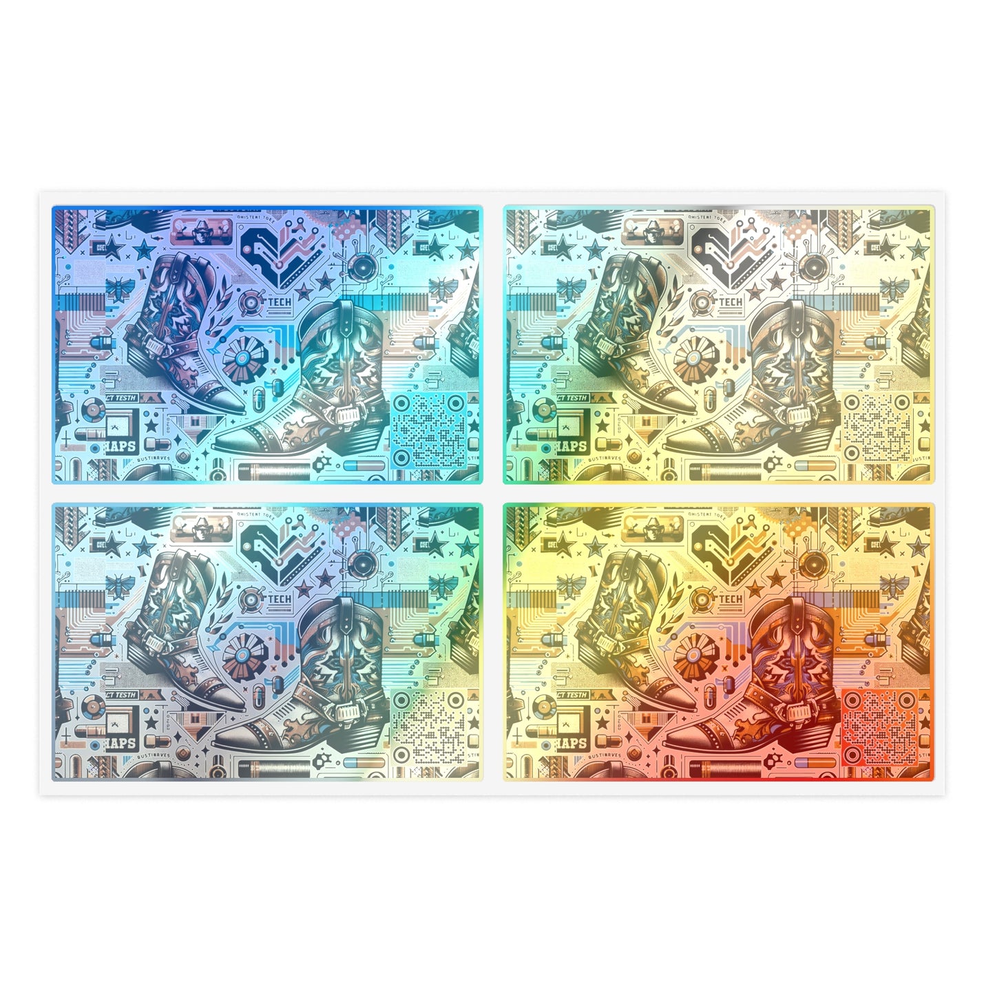 Digital Cowboy Chic Tech-Infused Western Fusion Sticker Sheets - 8404 Design-45