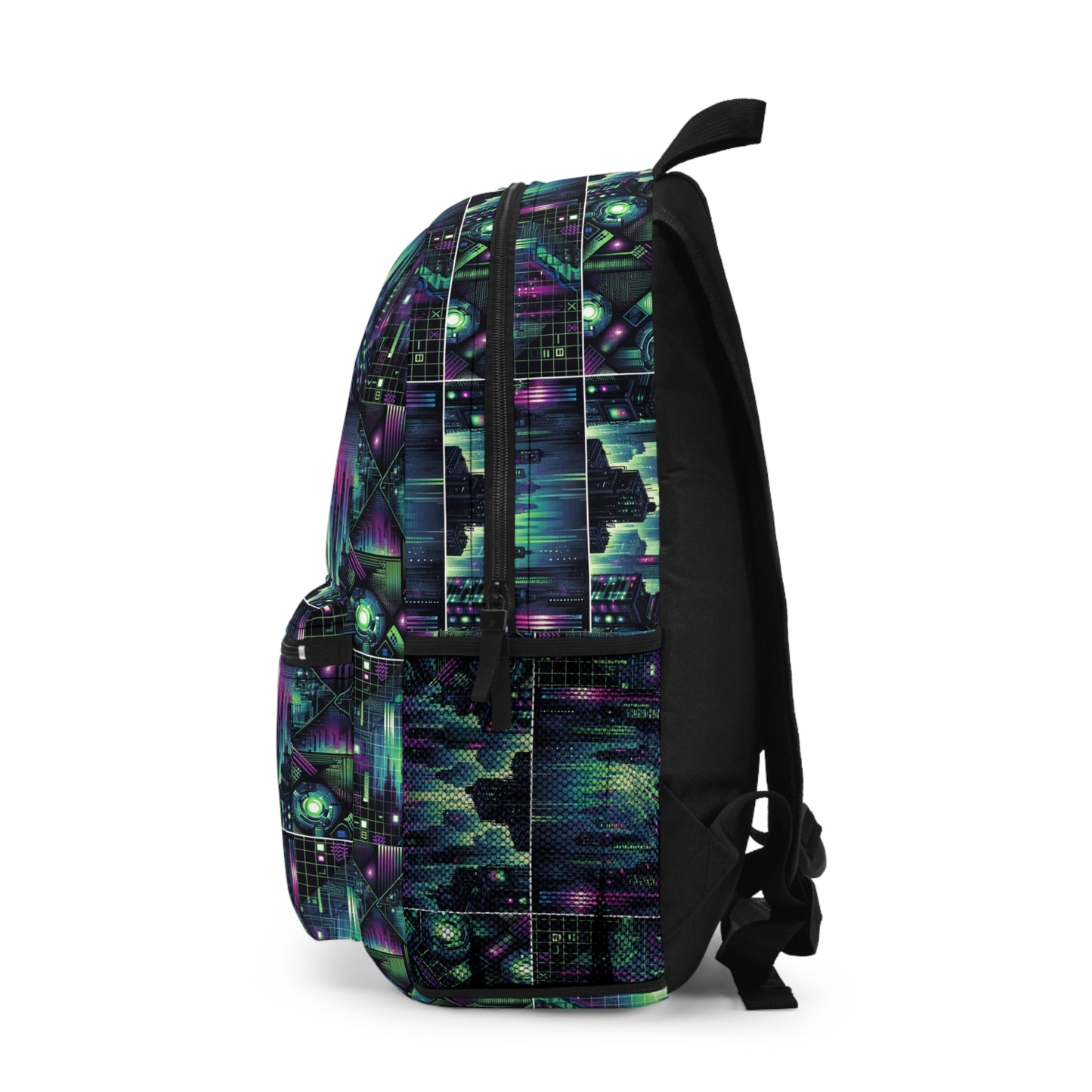 Tech Noir Aesthetics Tech-Forward Urban Dystopia Backpack - 8404 Design-54