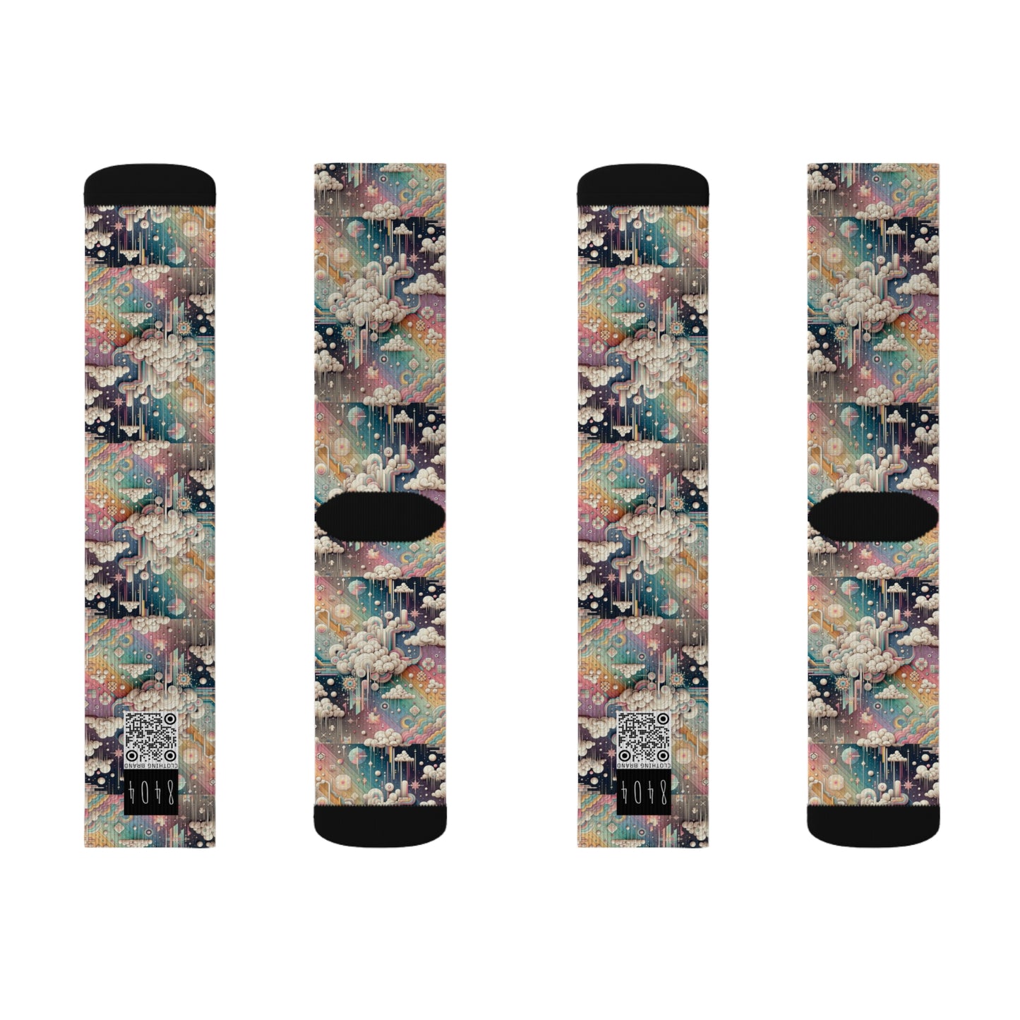 Digital Dreamland Whimsical and Nostalgic Streetwear With a Digital Twist Sublimation Socks - 8404 Design-52
