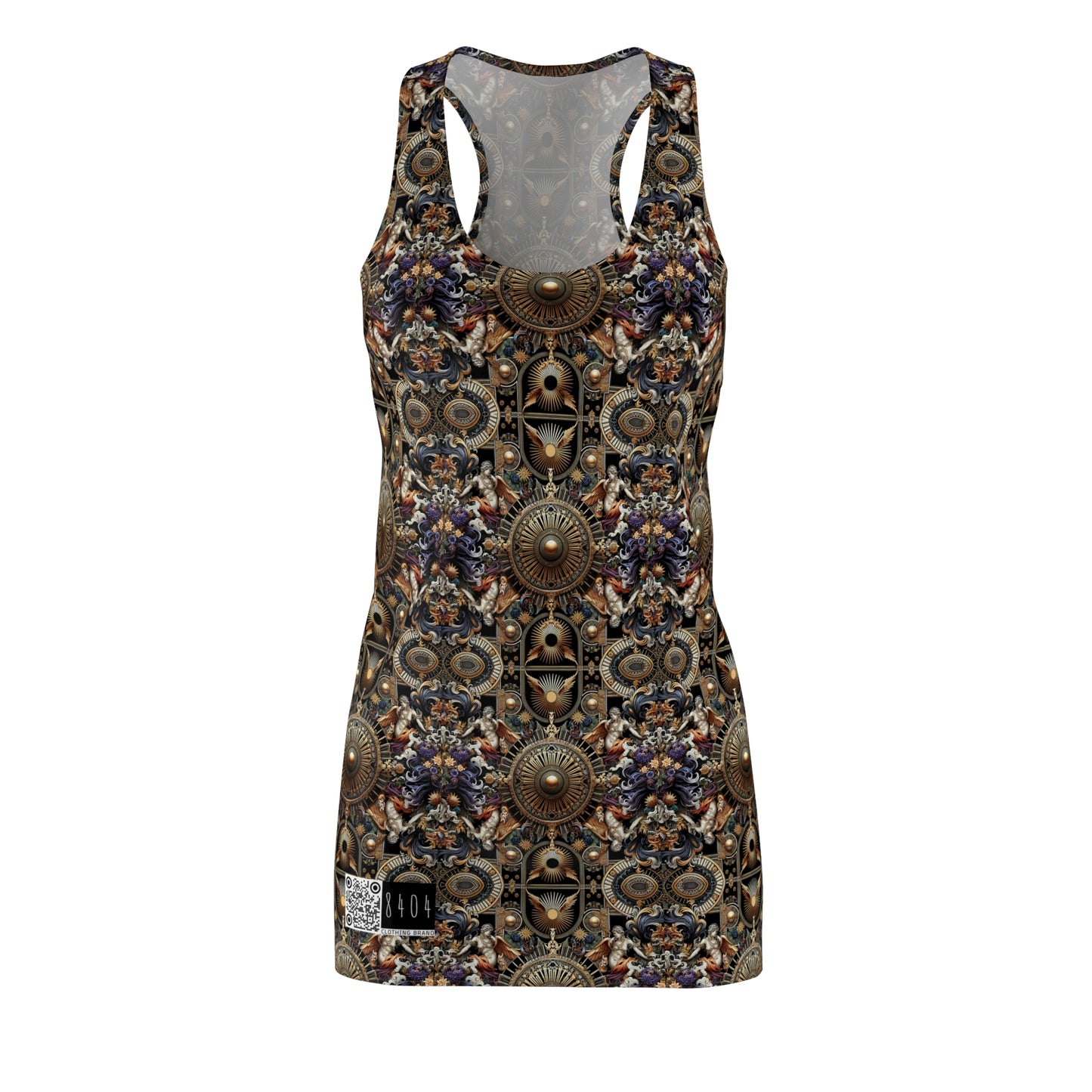 Digital Renaissance Luxurious Streetwear Inspired By Classical Art With a Modern Twist Women's Cut & Sew Racerback Dress - 8404 Design-55