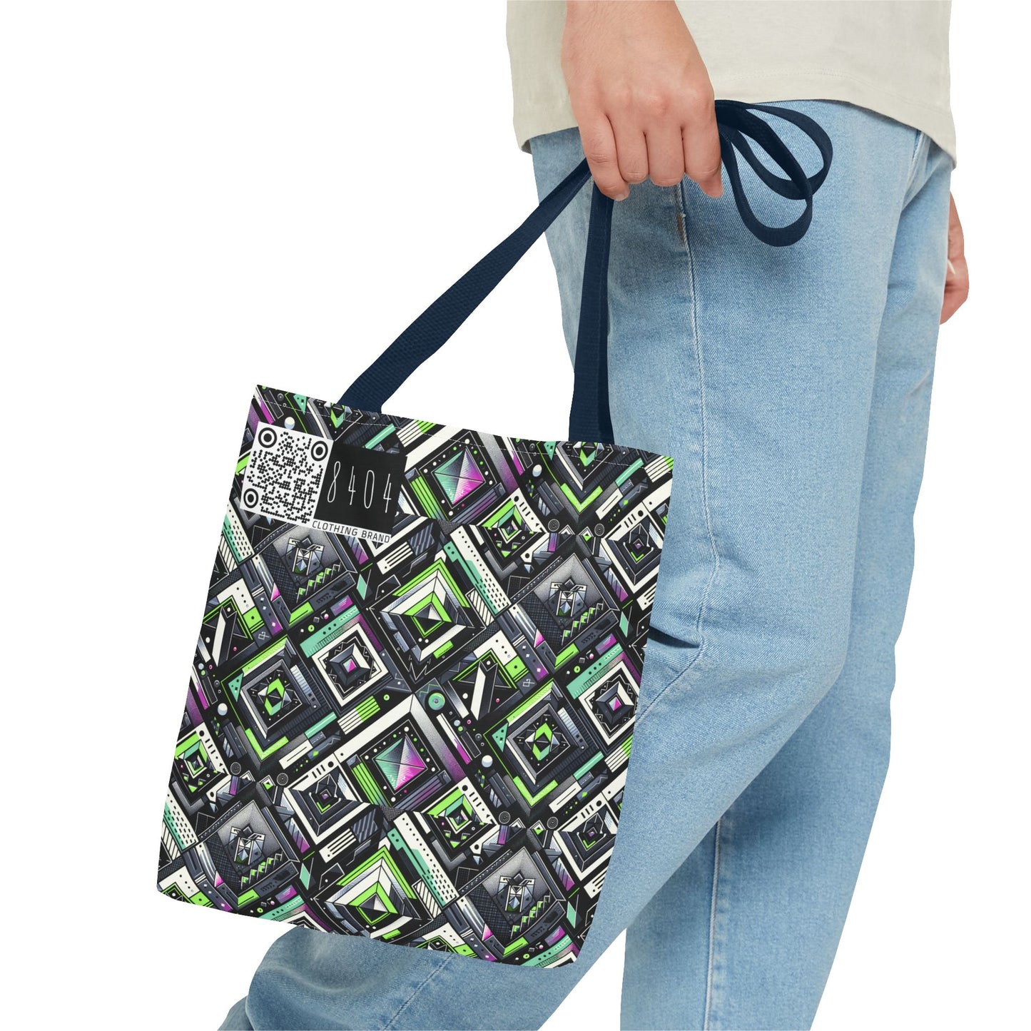 Retro Futurism Graphics Tech-Forward Streetwear Tote Bag - 8404 Design-48