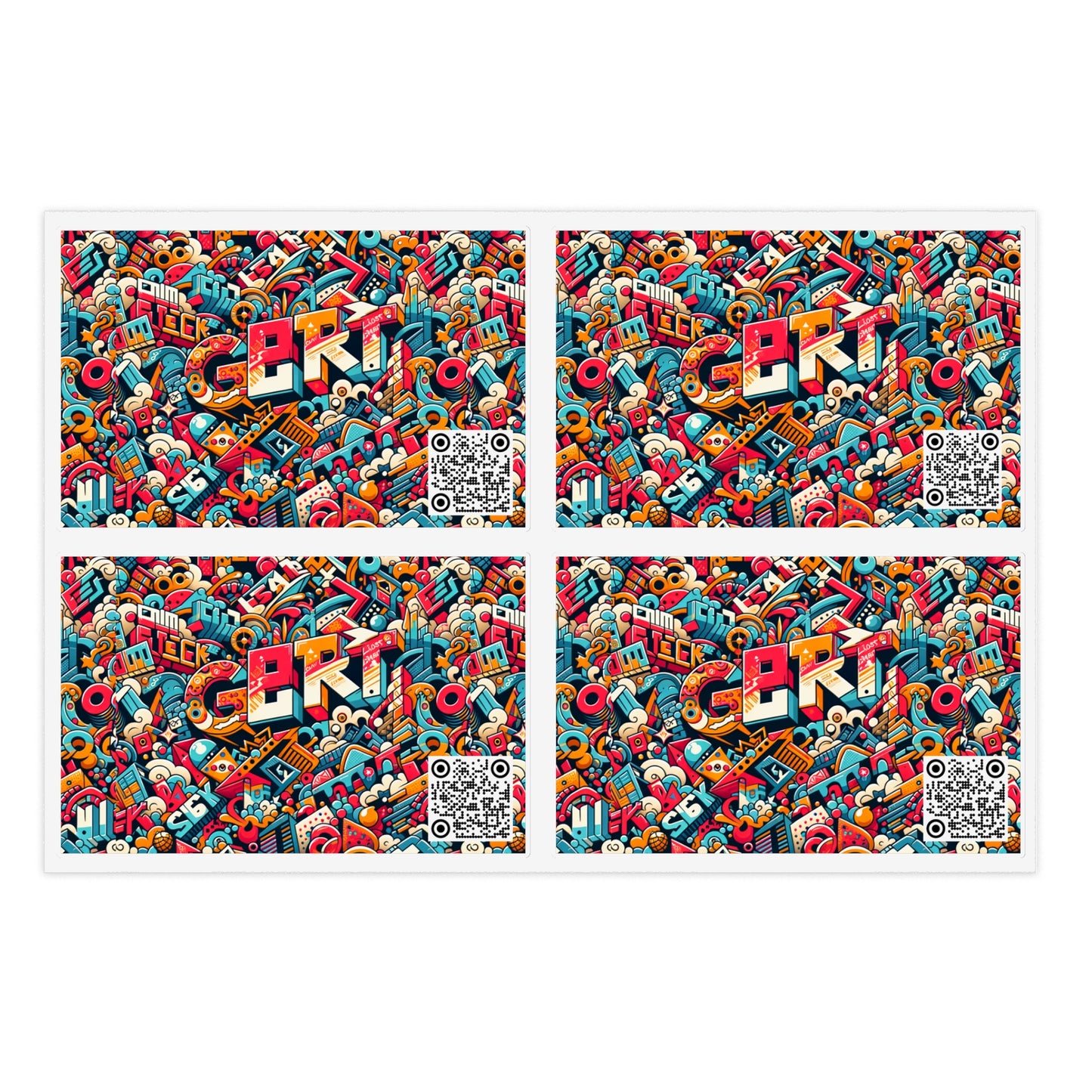 Neo-Traditional Street Art Modern Street Art Fusion Sticker Sheets - 8404 Design-58