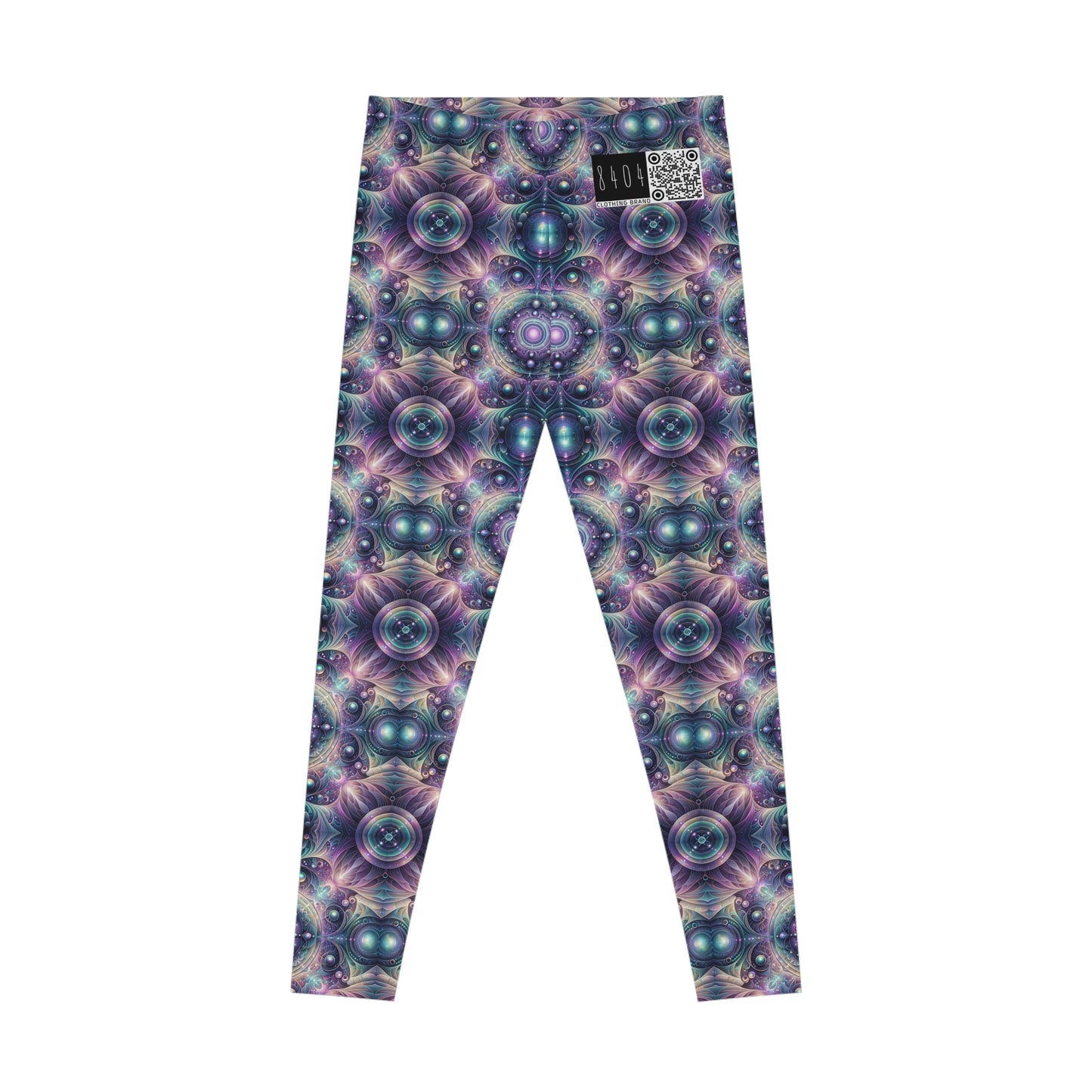 Iridescent Tech Fusion Tech-Forward Streetwear Stretch Leggings - 8404 Design-61