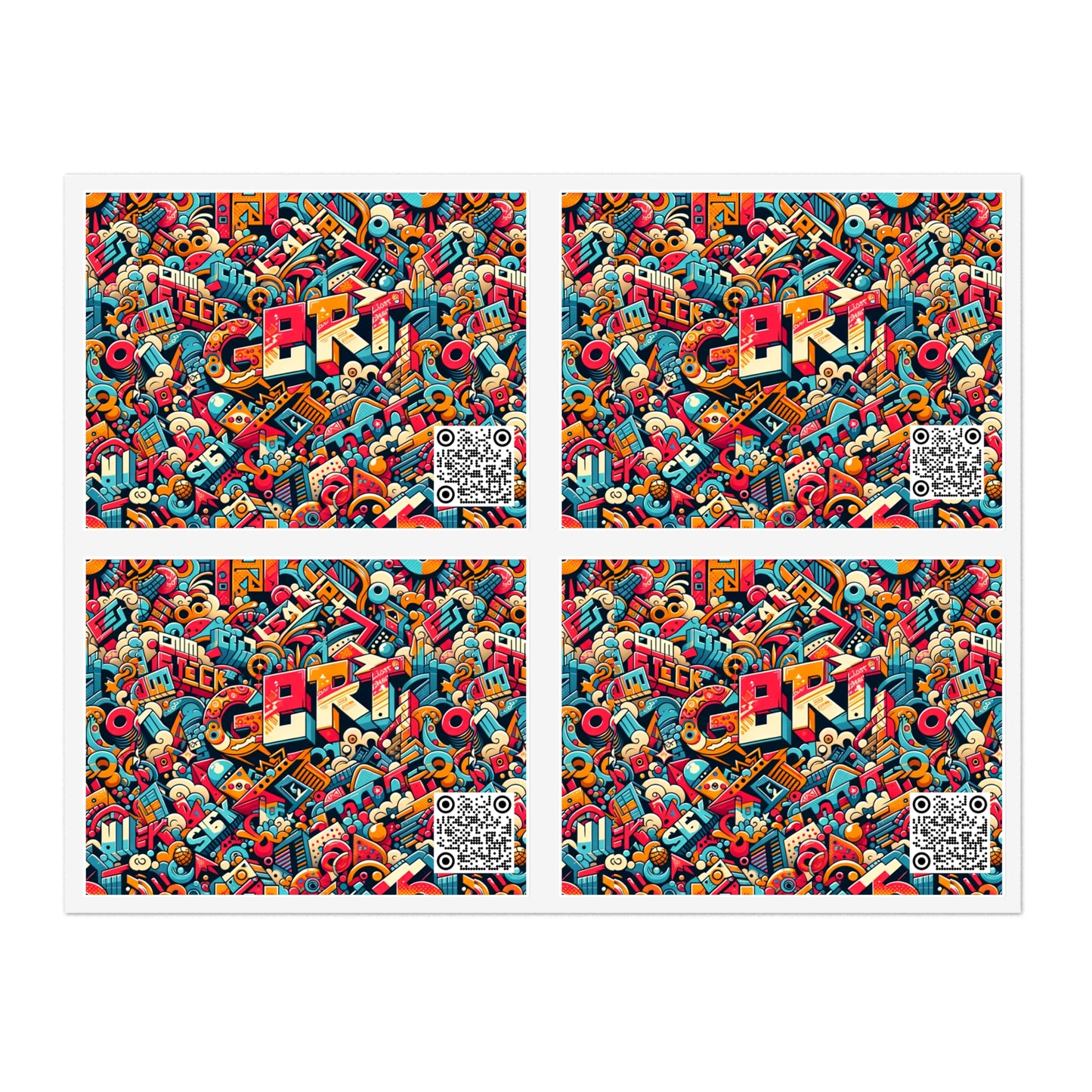 Neo-Traditional Street Art Modern Street Art Fusion Sticker Sheets - 8404 Design-58