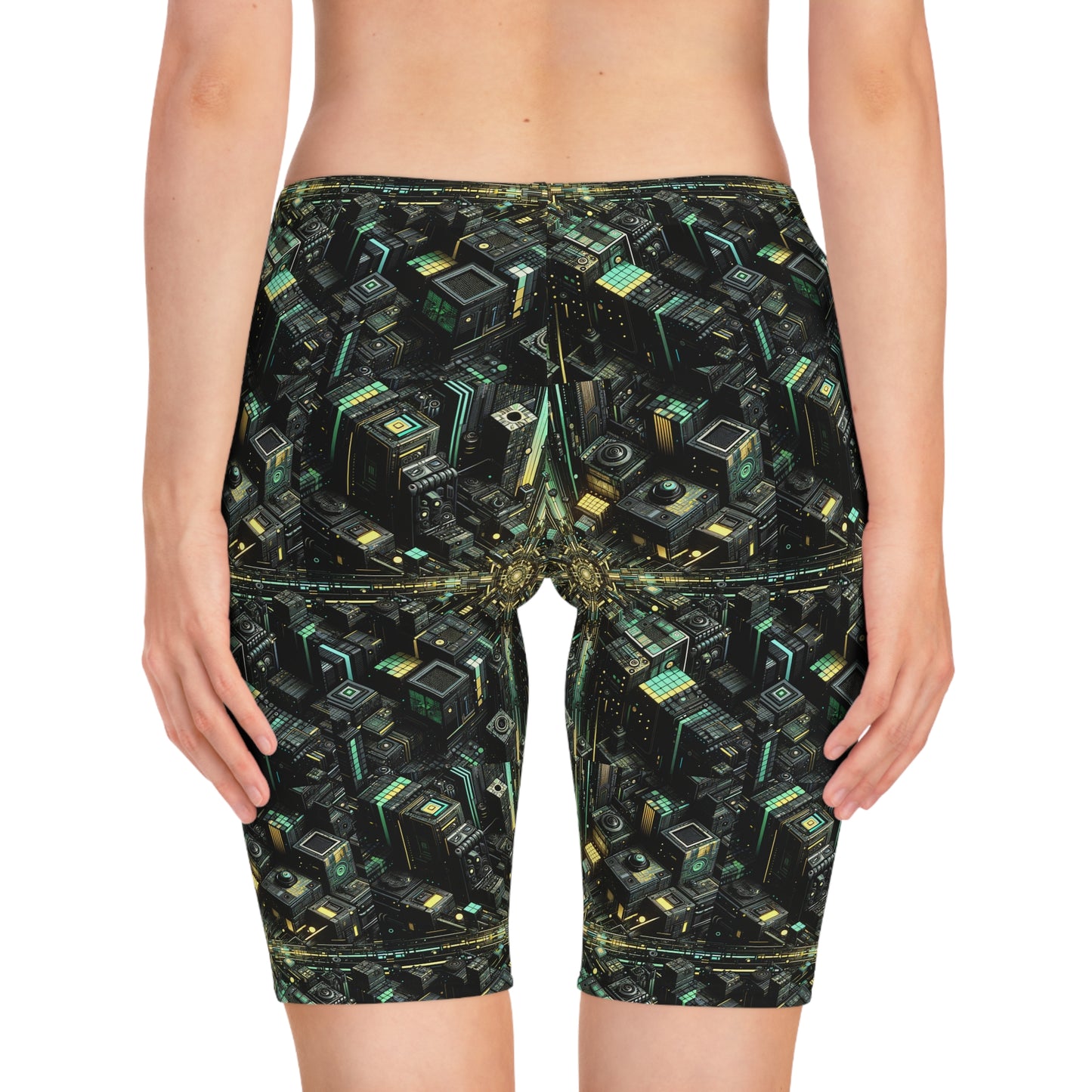 Tech Noir Graphics Tech-Inspired Streetwear Women's Bike Shorts - 8404 Design-66
