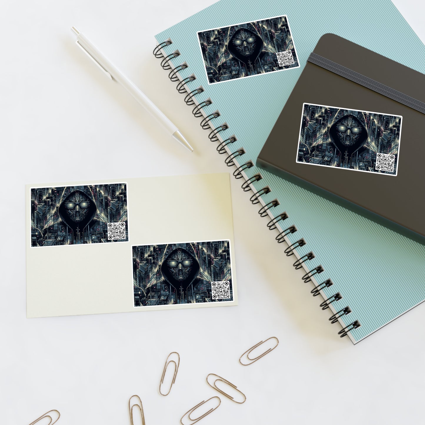 Tech Noir Aesthetics Sleek Tech Streetwear Sticker Sheets - 8404 Design-56