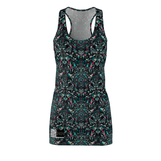 Digital Rebellion Tech-Inspired Streetwear Women's Cut & Sew Racerback Dress - 8404 Design-54