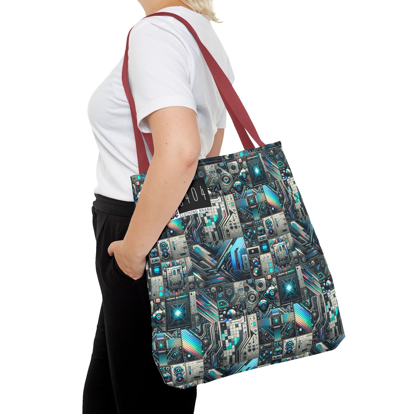 Tech-Infused Futurism Sleek Tech Edge Tote Bag - 8404 Design-48
