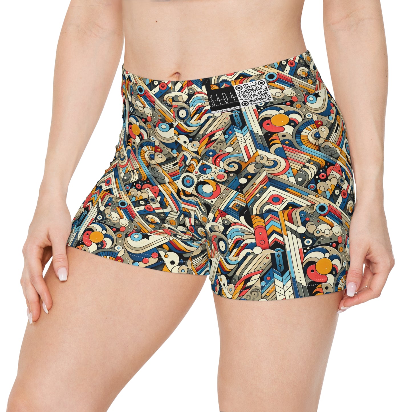 Abstract Graphic Art Modern Artistic Expression Women's Shorts - 8404 Design-62