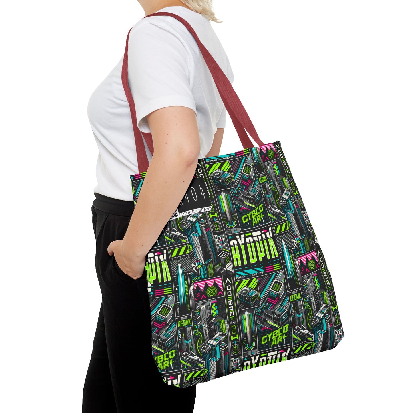 Tech-Forward Graphics Tech-Inspired Streetwear Tote Bag - 8404 Design-46