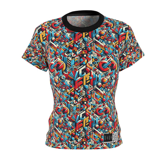 Neo-Traditional Street Art Modern Street Art Fusion Women's Cut & Sew Tee - 8404 Design-67