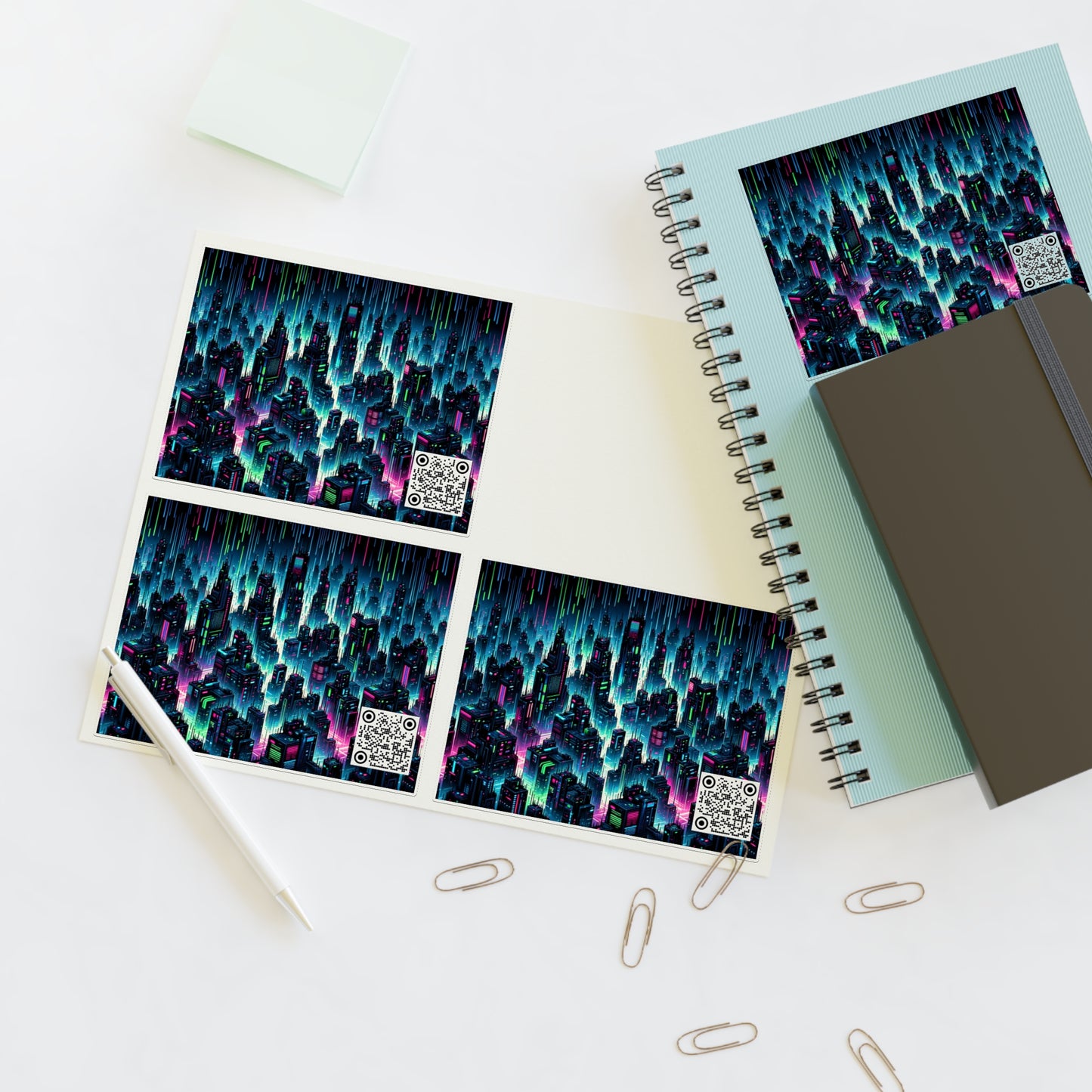 Tech Noir Graphics Cyberpunk Tech Aesthetic Sticker Sheets - 8404 Design-53