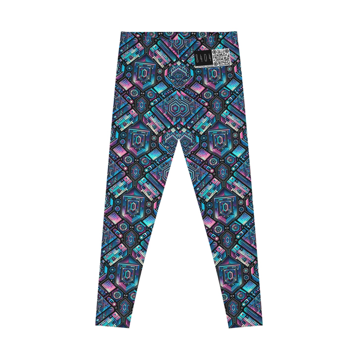 Digital Dreamland Futuristic Tech Aesthetic Stretch Leggings - 8404 Design-46