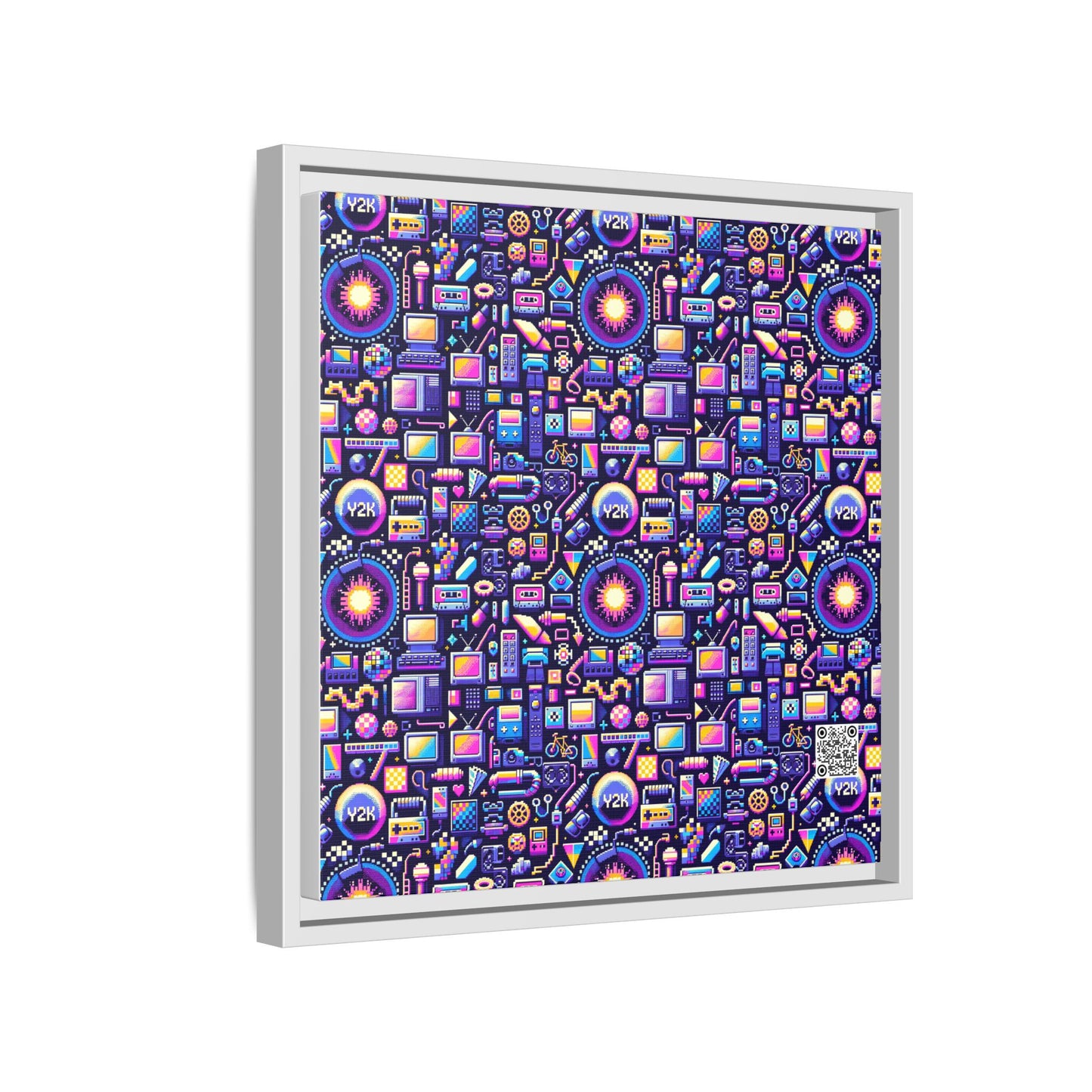 Digital Nostalgia Modern Retro Fusion Matte Canvas, Framed (multi-Color) - 8404 Design-64 B