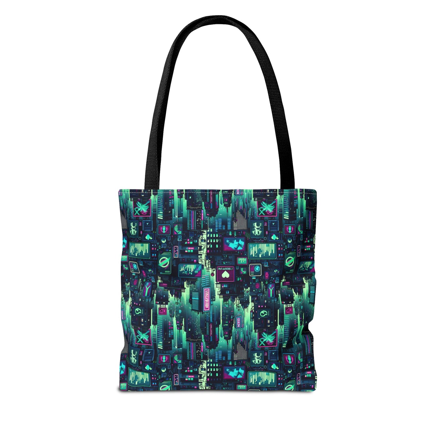 Tech Noir Graphics Futuristic Cyberpunk Tote Bag - 8404 Design-52