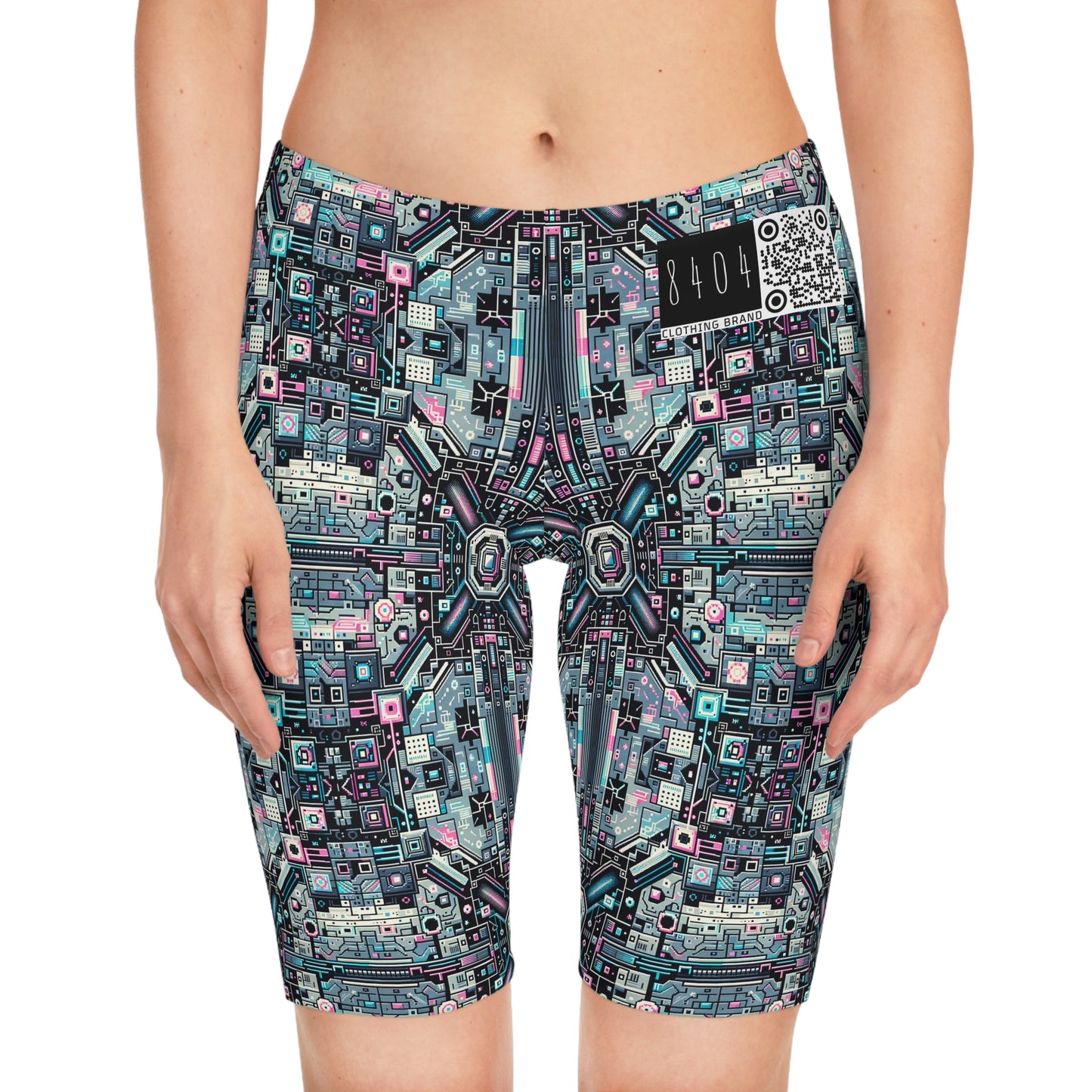 Digital Renaissance Tech-Forward Maximalism Women's Bike Shorts - 8404 Design-44