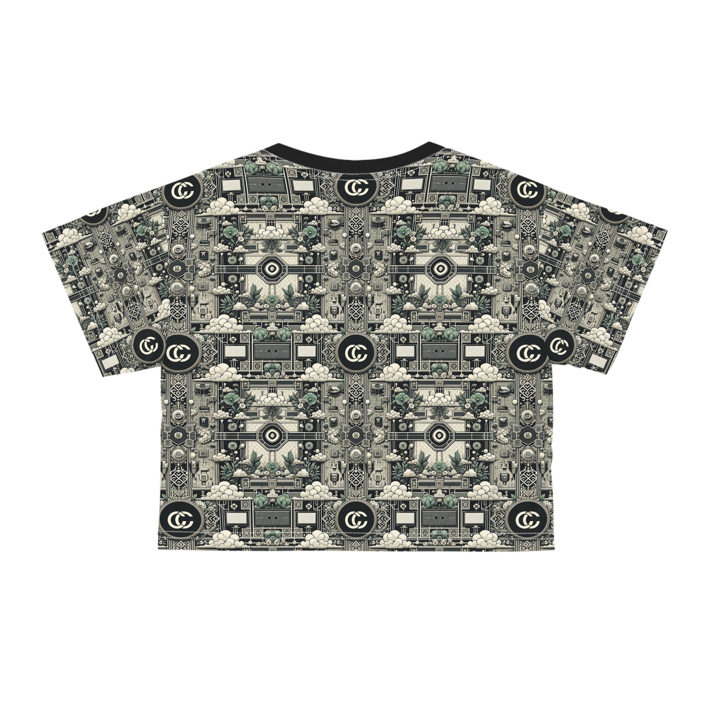 Cyber Garden Party Tech Garden Extravaganza Crop Tee - 8404 Design-54