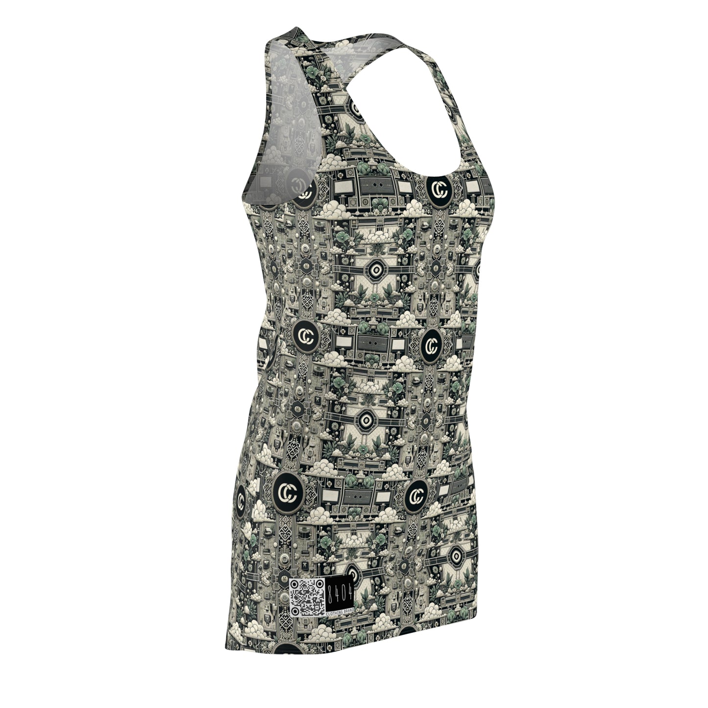 Cyber Garden Party Tech Garden Extravaganza Women's Cut & Sew Racerback Dress - 8404 Design-54