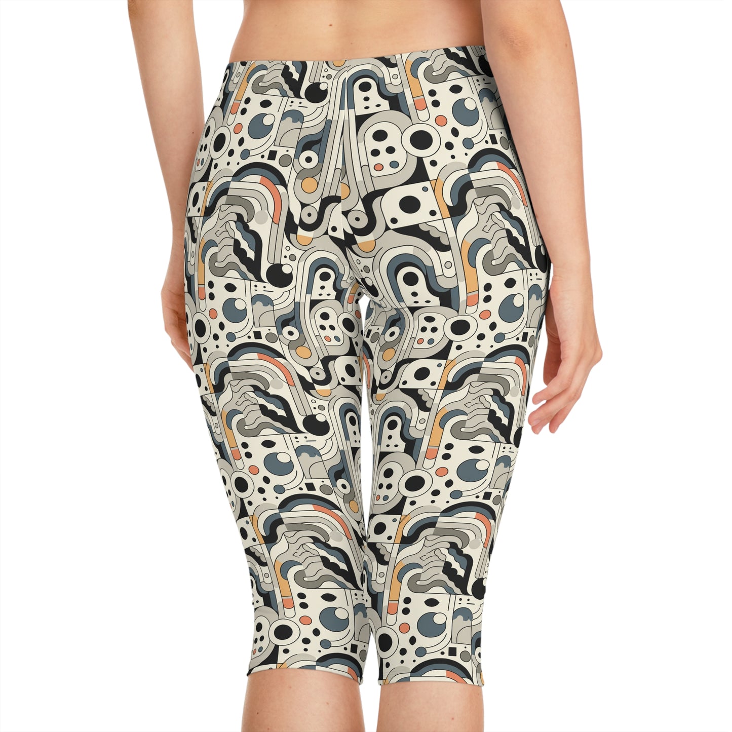 Modern Minimalism Minimalist Tech Women's Capri Leggings - 8404 Design-60